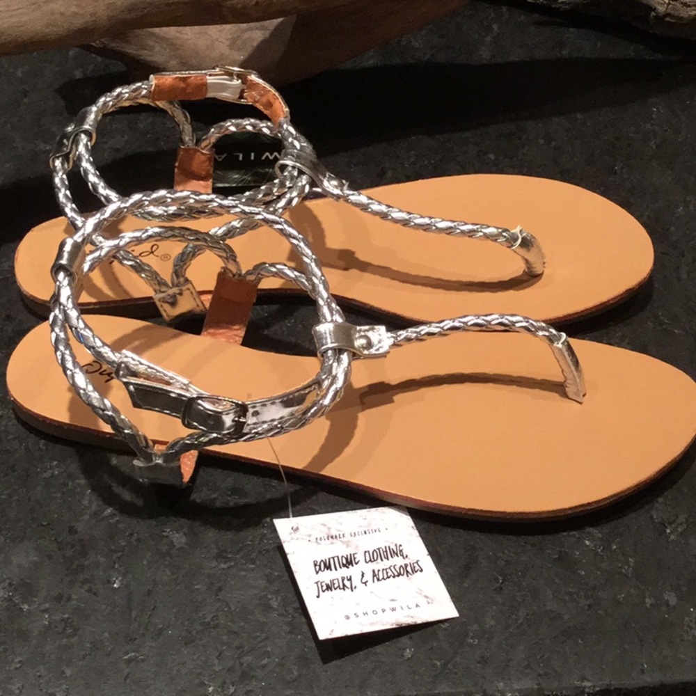 Braided Vegan Leather Sandals NWT - Picture 5 of 7